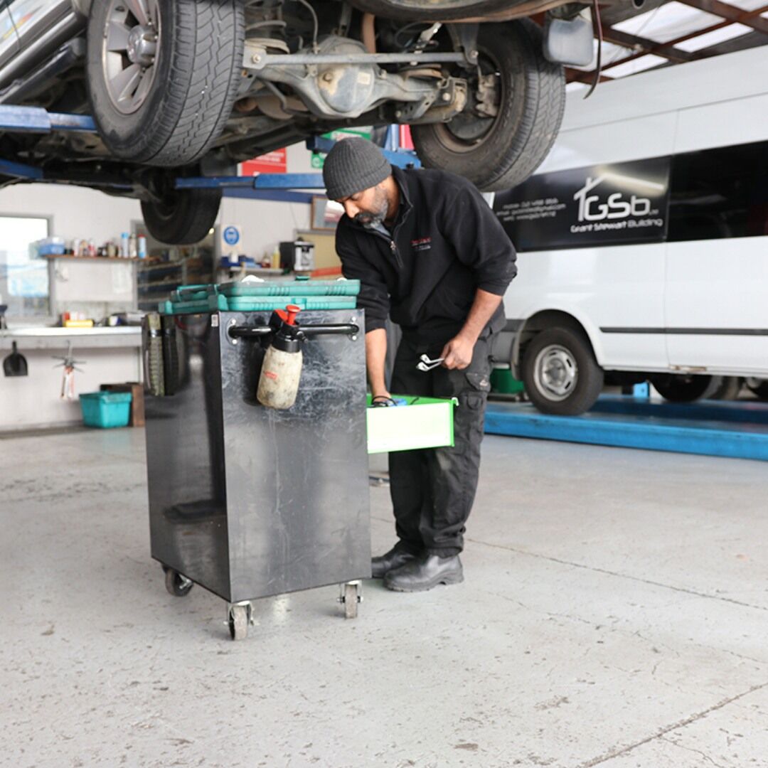 Inside the Turbo & Diesel workshop on Kahikatea Drive, Frankton, where Mitsubishi vehicles are serviced.
